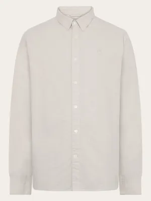Harald Small Owl Oxford Regular Fit Shirt - GOTS/Vegan - Light feather gray Knowledge Cotton