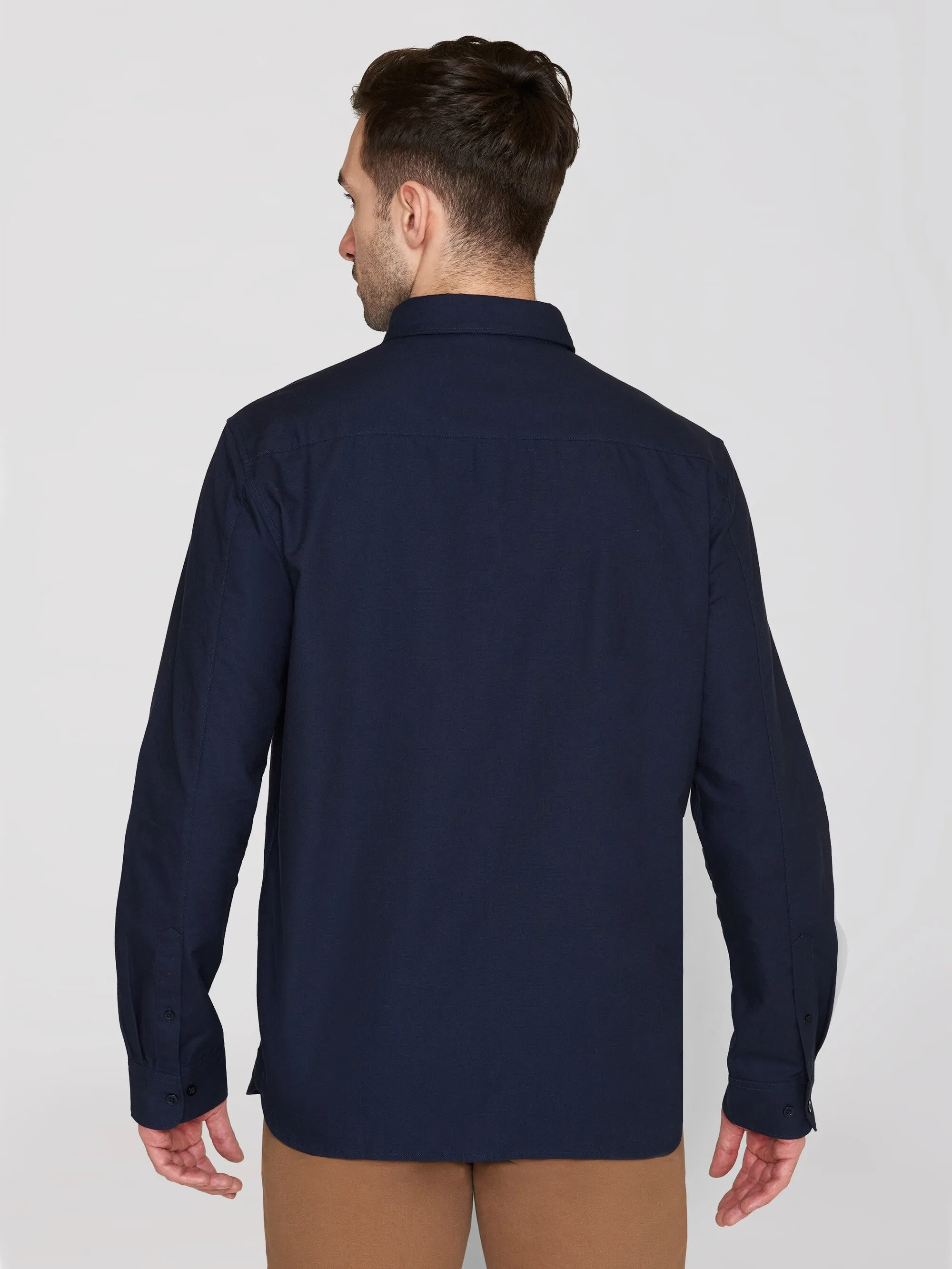 Harald Small Owl Oxford Regular Fit Shirt - GOTS/Vegan - Total Eclipse Knowledge Cotton