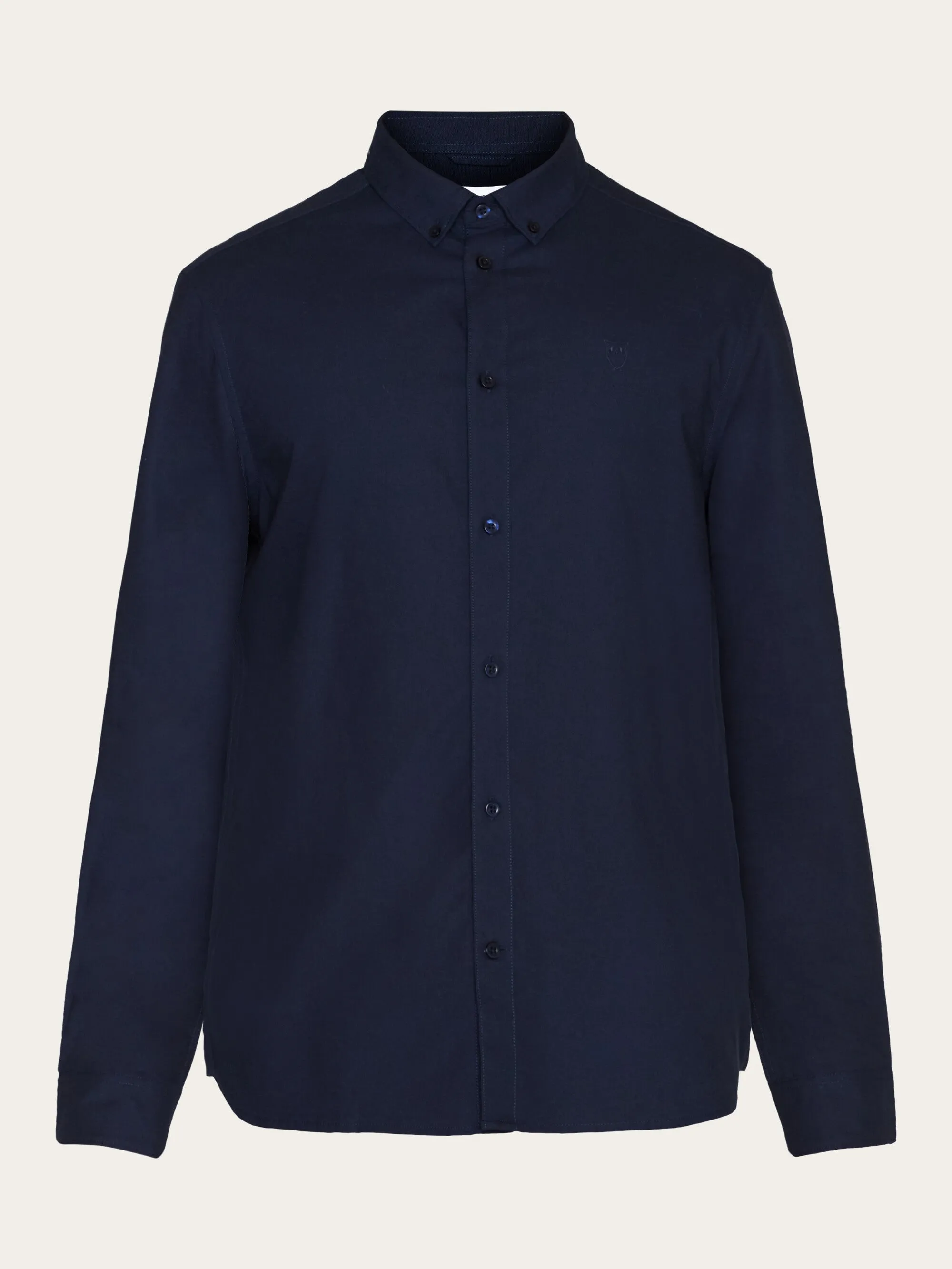 Harald Small Owl Oxford Regular Fit Shirt - GOTS/Vegan - Total Eclipse Knowledge Cotton