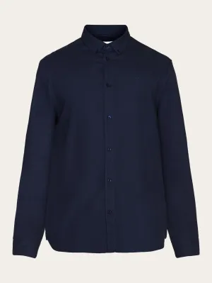 Harald Small Owl Oxford Regular Fit Shirt - GOTS/Vegan - Total Eclipse Knowledge Cotton