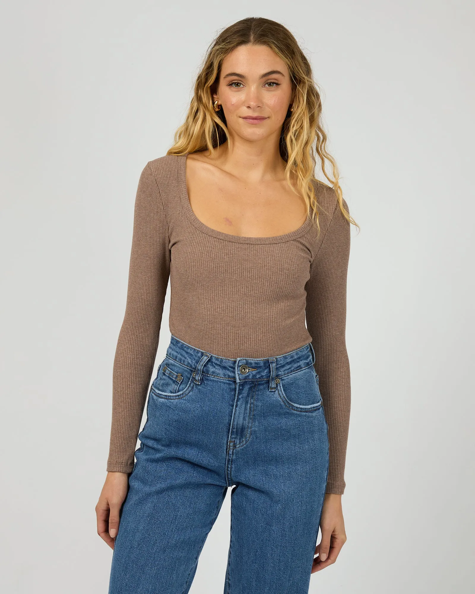 Hazel L/S Tee Brown