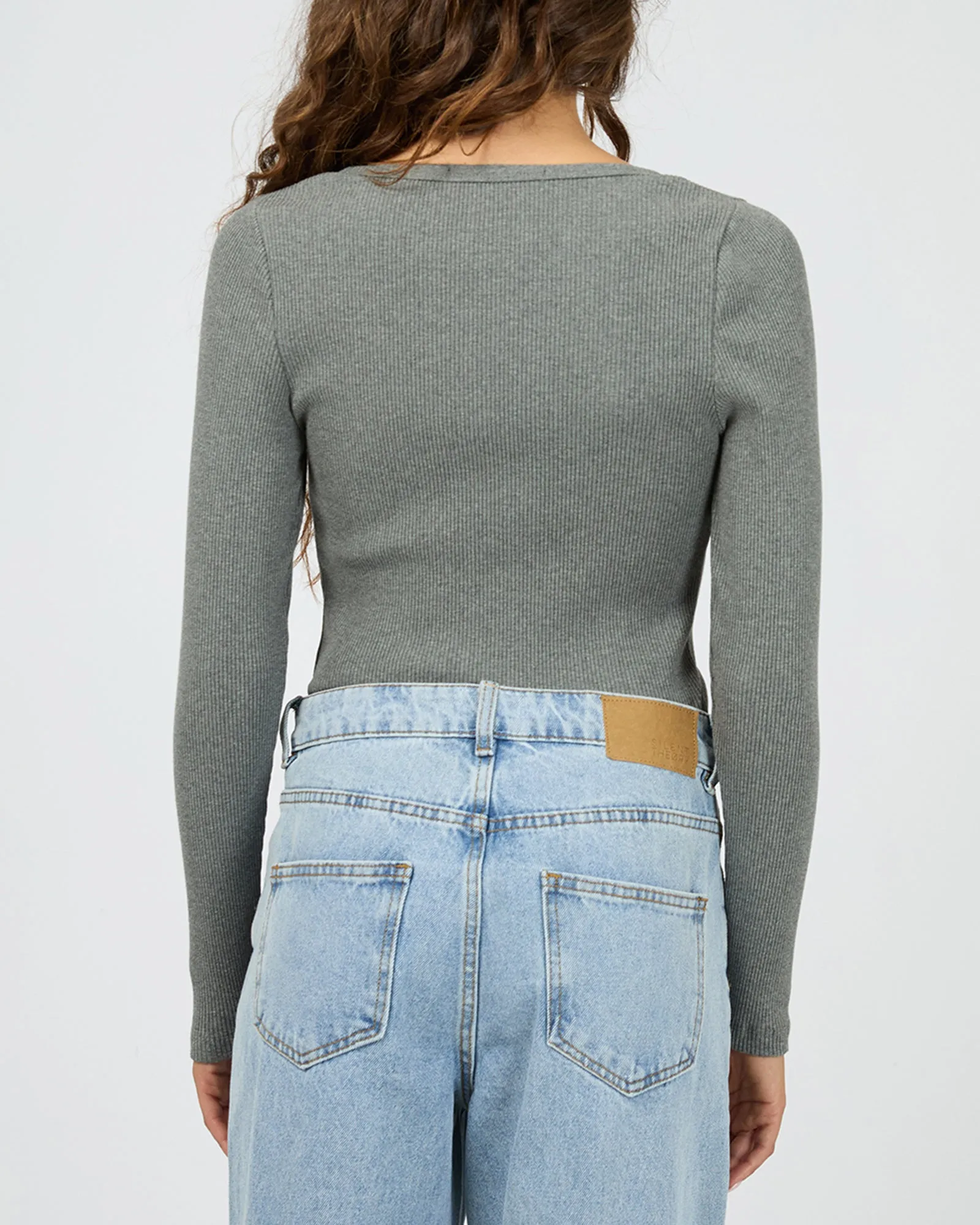 Hazel L/S Tee Charcoal Marle