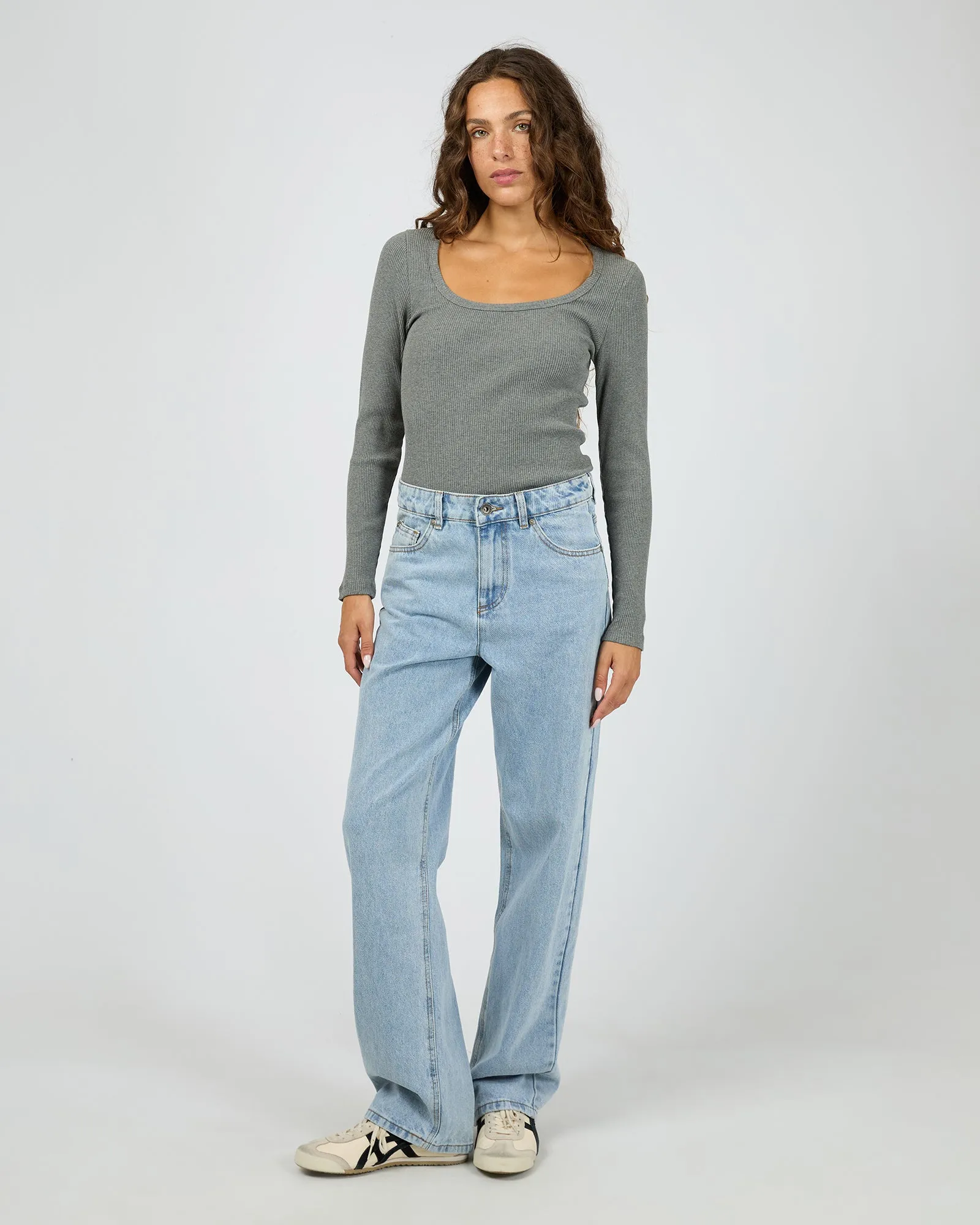 Hazel L/S Tee Charcoal Marle