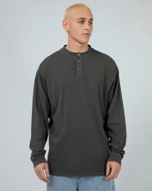 Henley Ls Top Charcoal