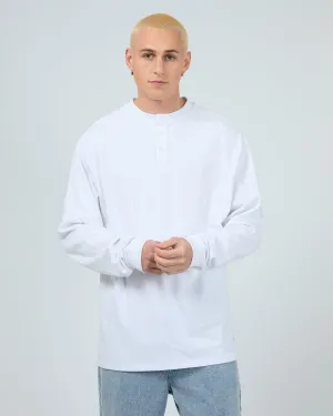 Henley Ls Top White