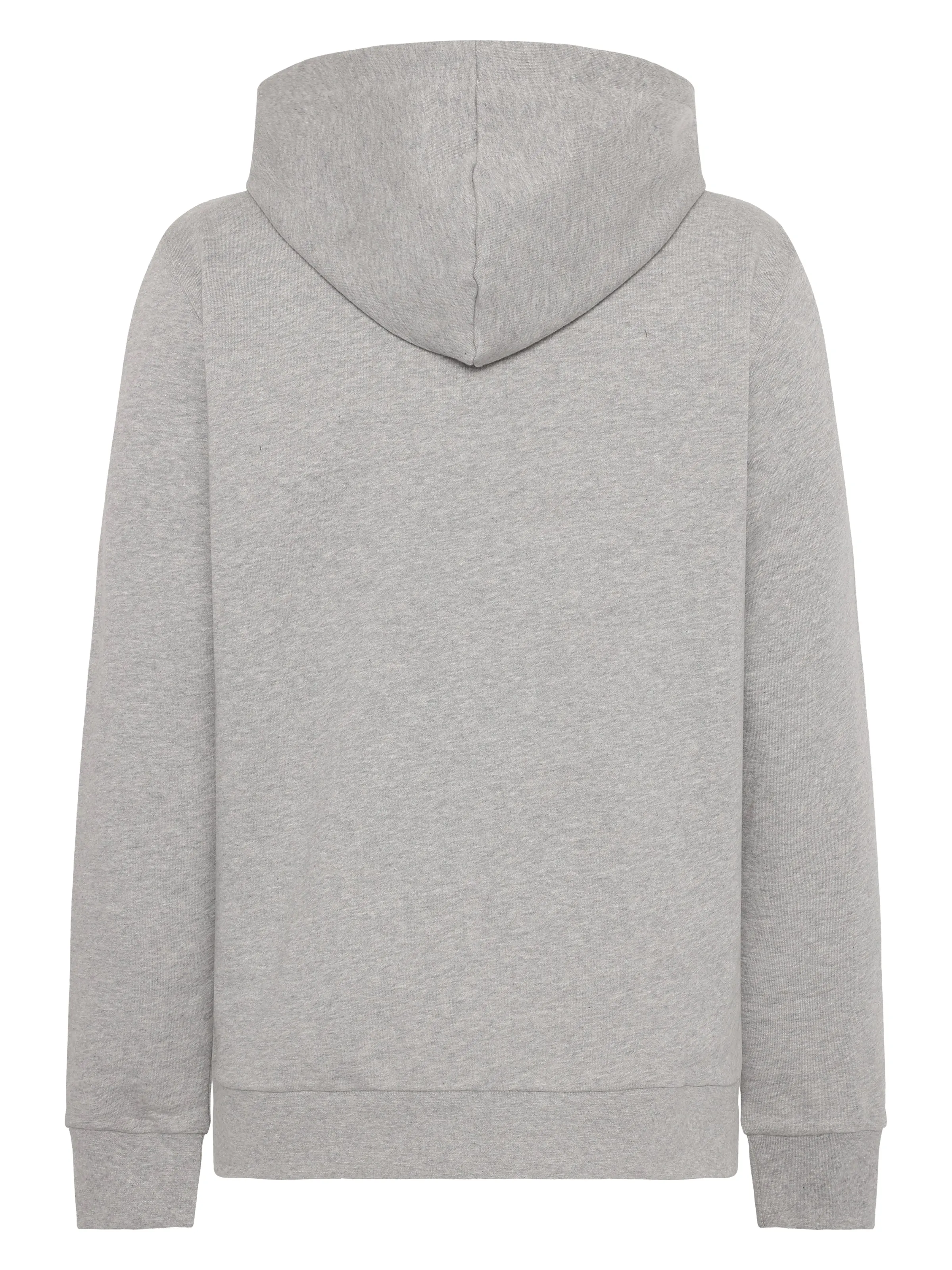 Hood basic badge sweat - Grey Melange Knowledge Cotton