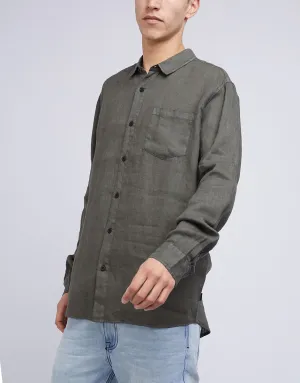 Linen Long Sleeve Shirt Khaki