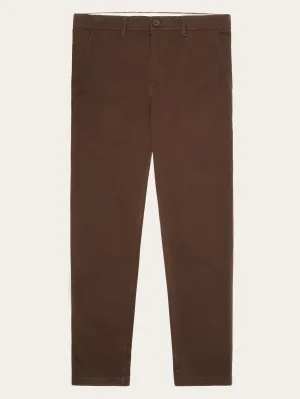 LUCA slim twill chino pants - Demitasse (brown) Knowledge Cotton