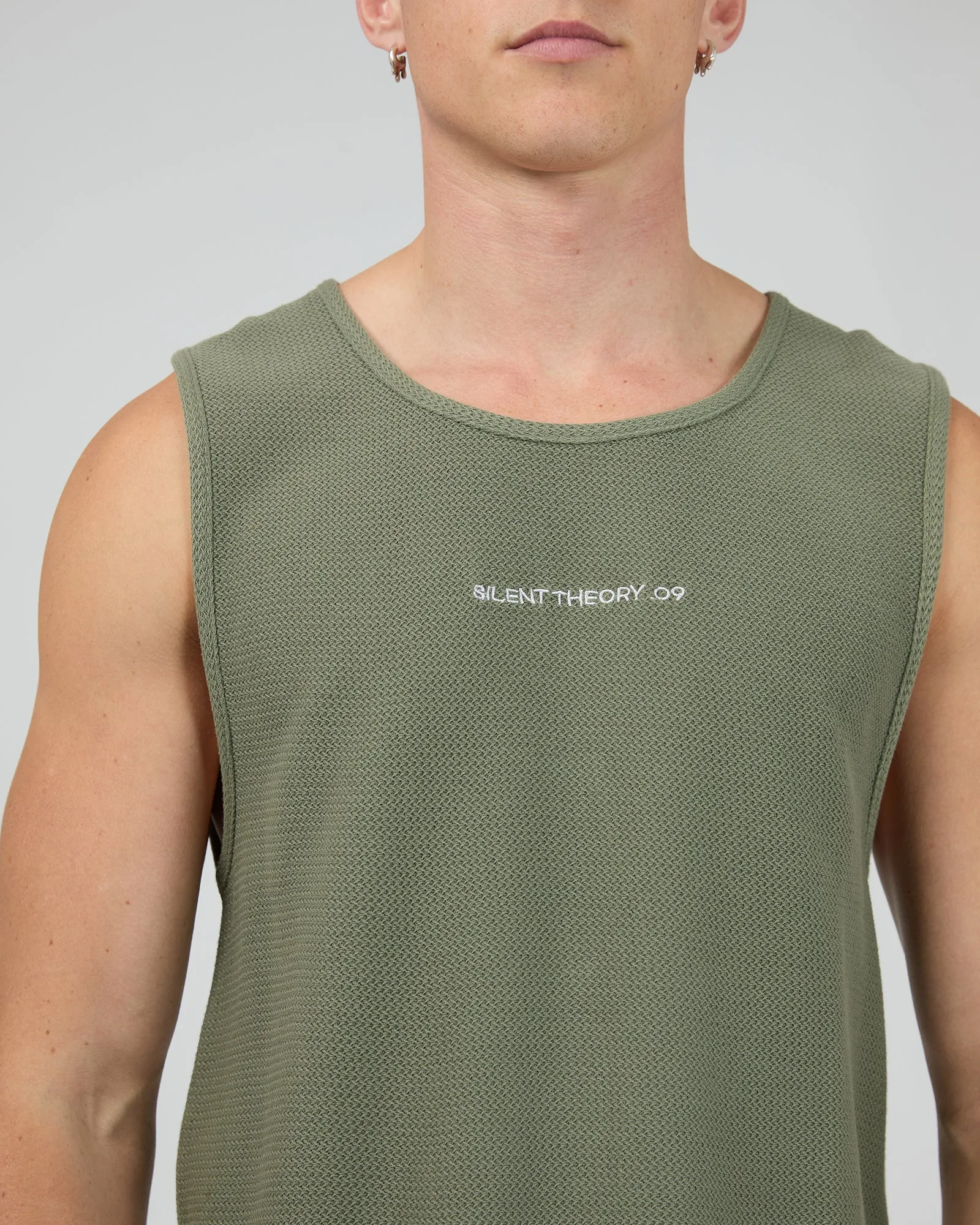 Lucas Textured Singlet Khaki