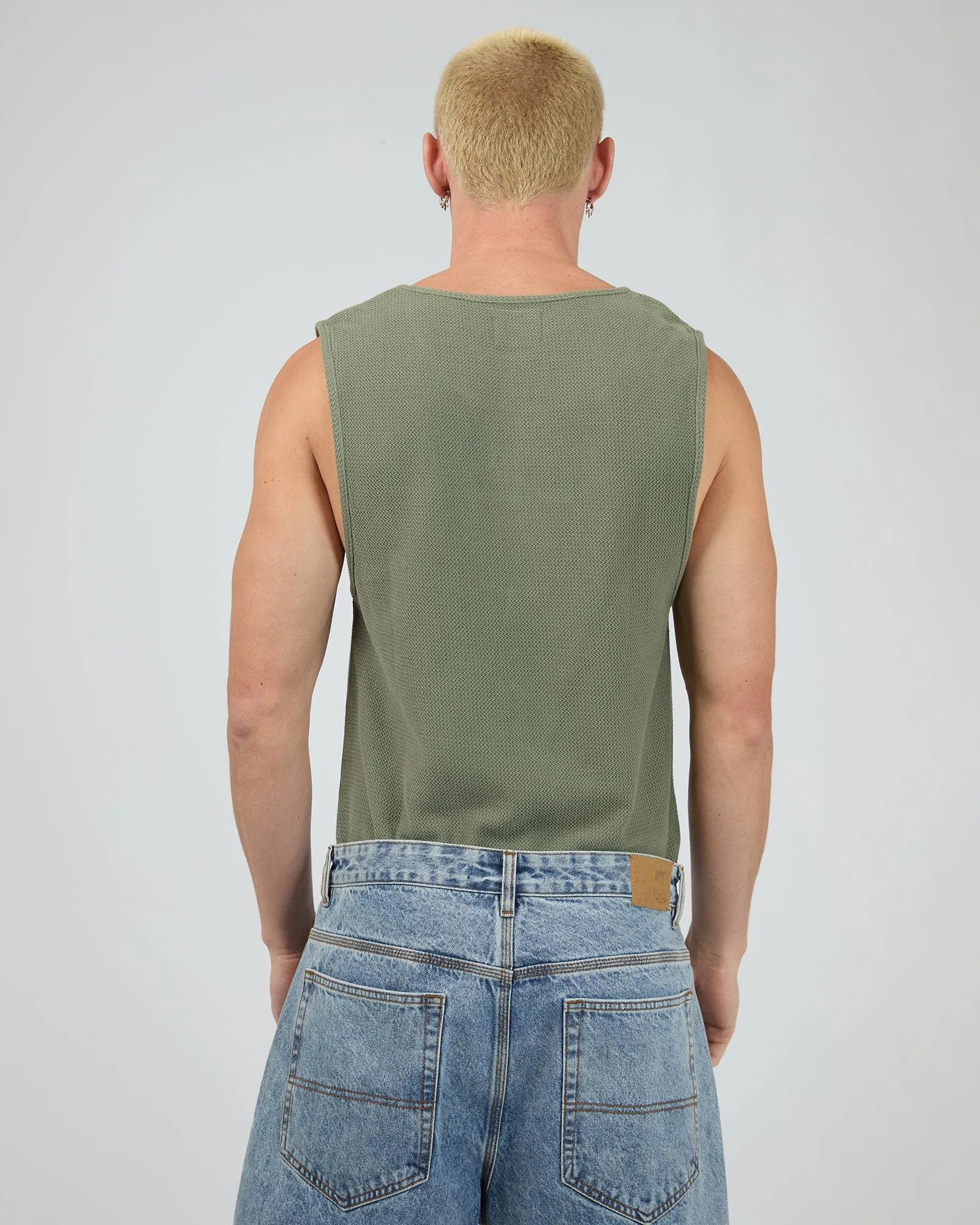 Lucas Textured Singlet Khaki