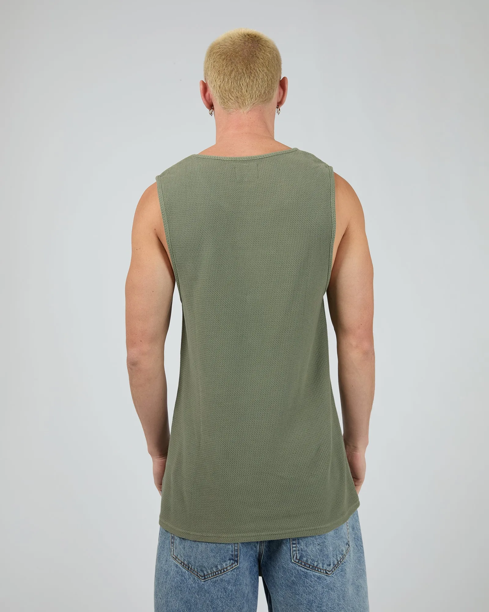 Lucas Textured Singlet Khaki