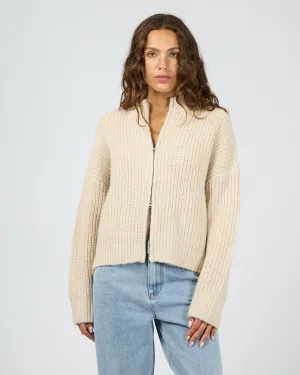 Maple Zip Thru Knit Jumper Natrual