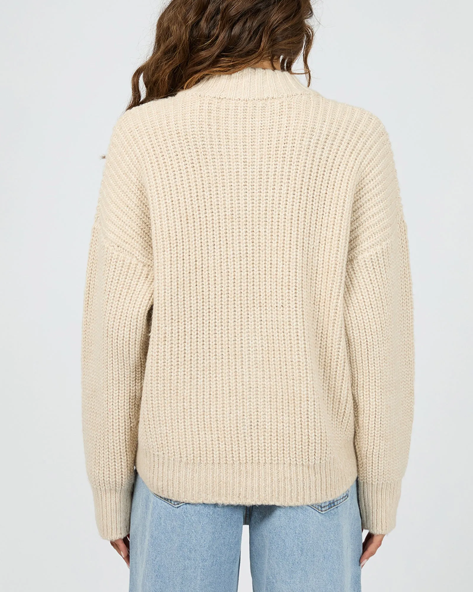 Maple Zip Thru Knit Jumper Natrual