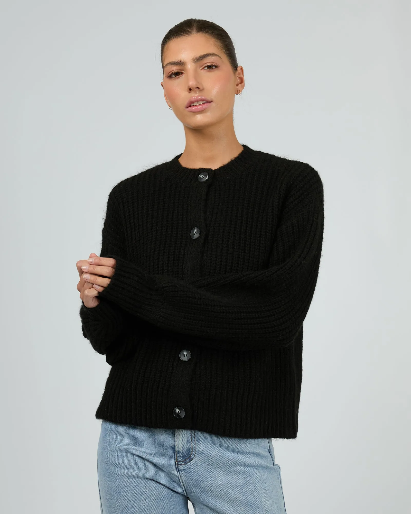 Mari Knit Cardigan Black