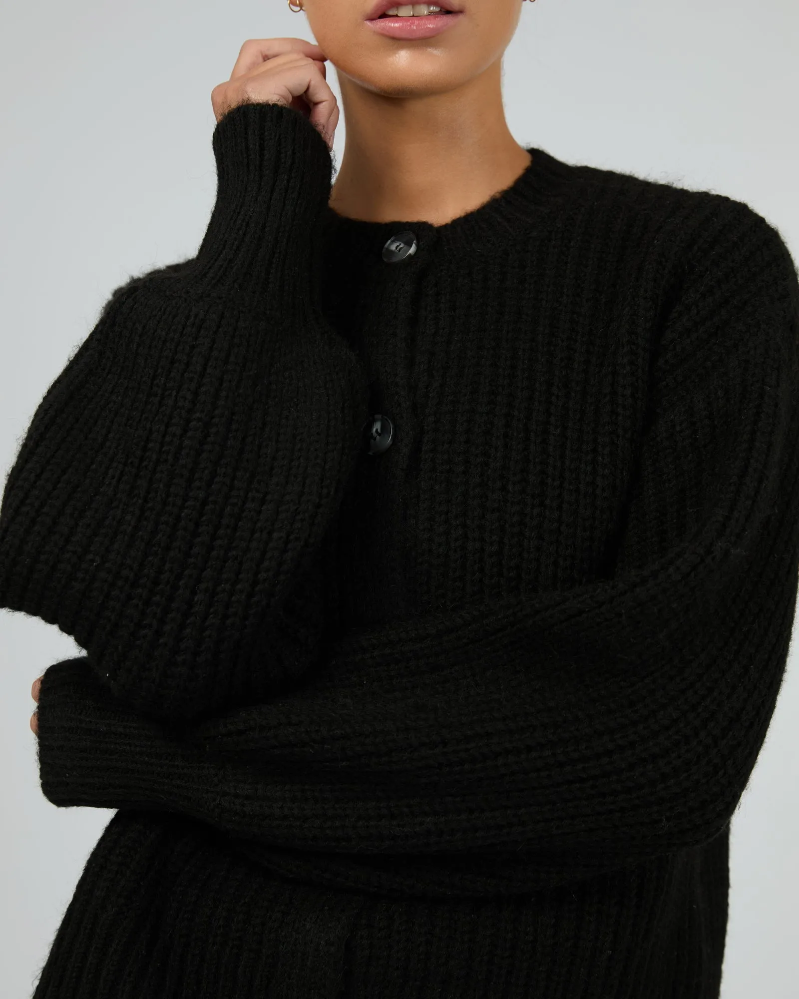 Mari Knit Cardigan Black