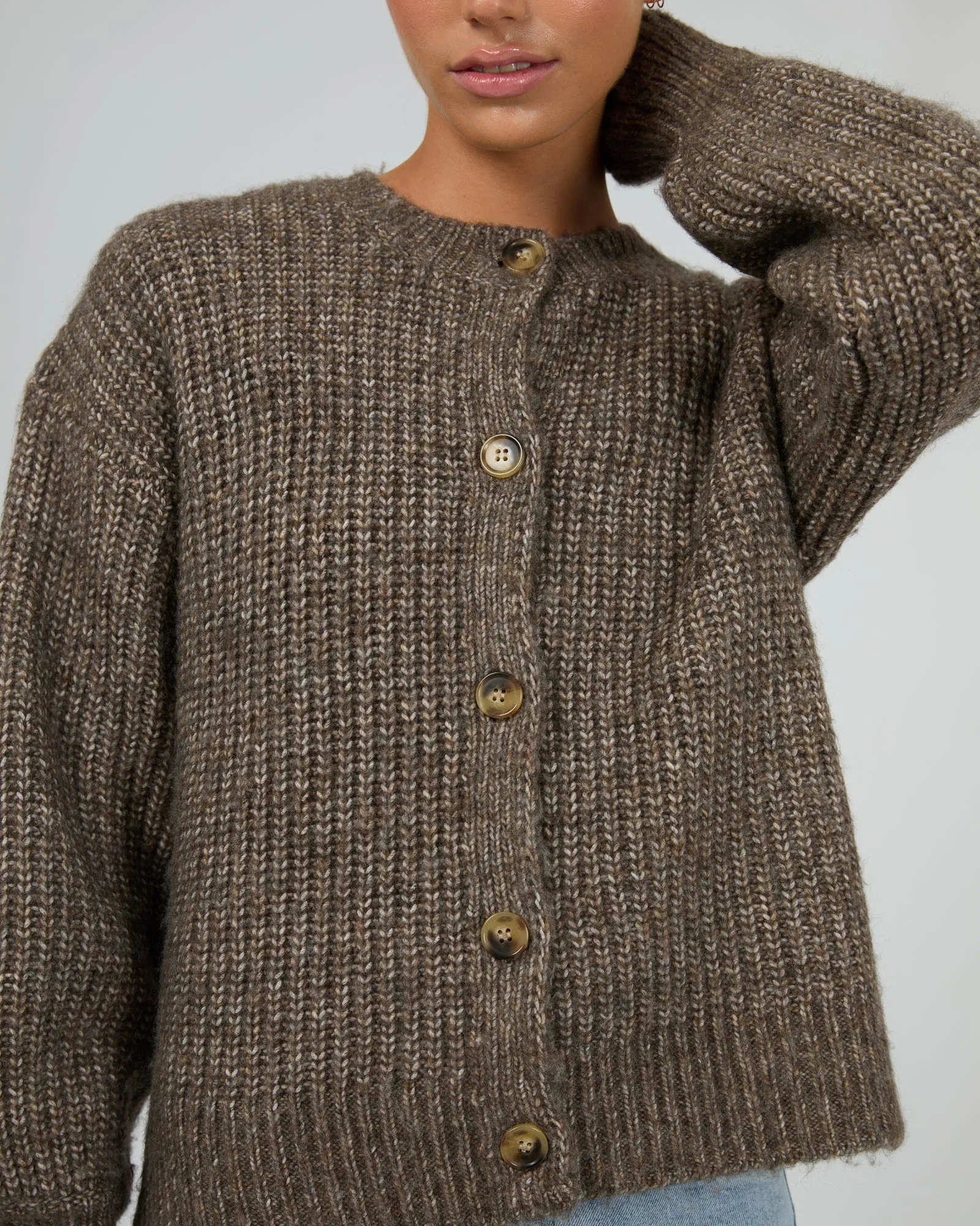 Mari Knit Cardigan Brown