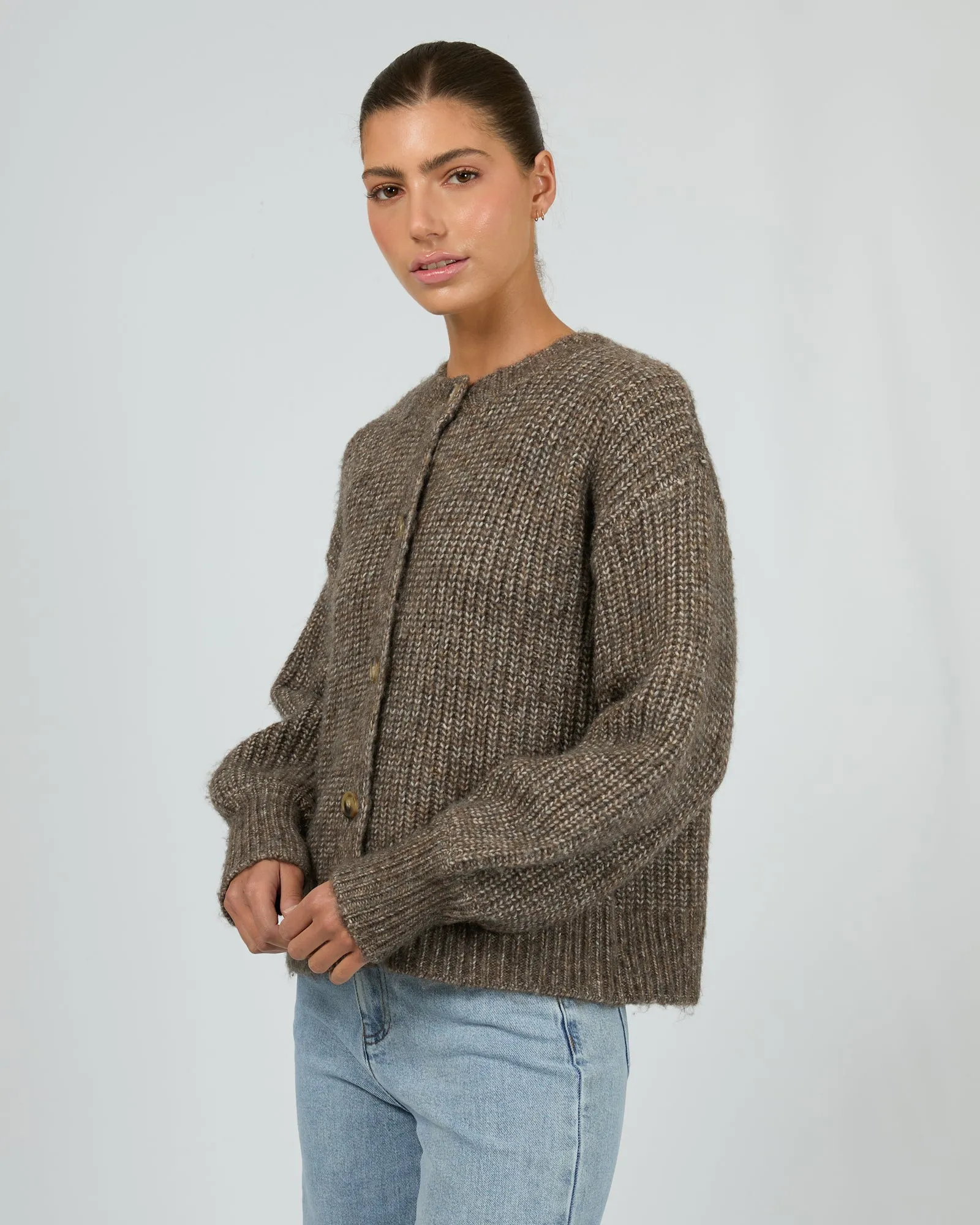 Mari Knit Cardigan Brown