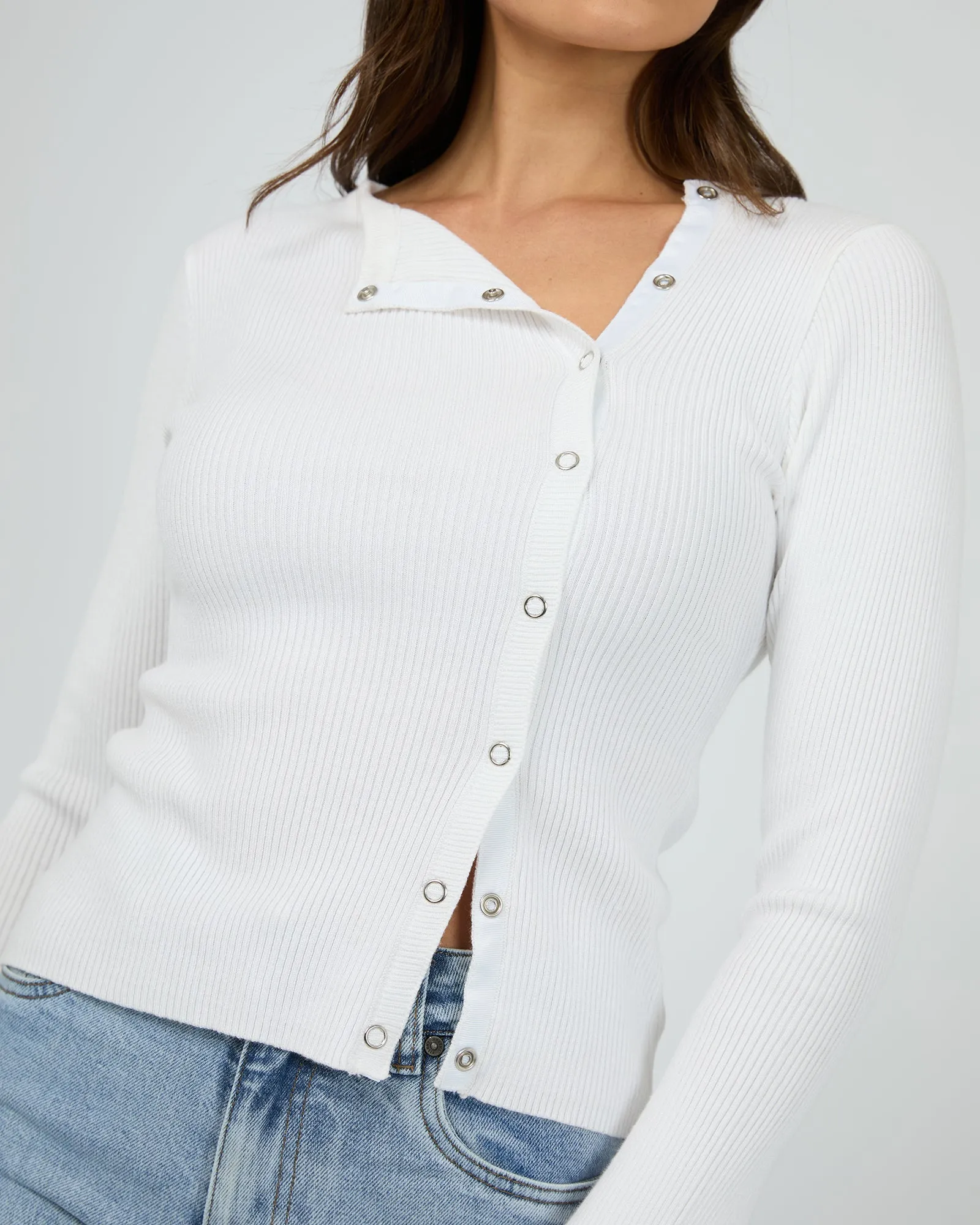 Marleigh Knit Long Sleeve White