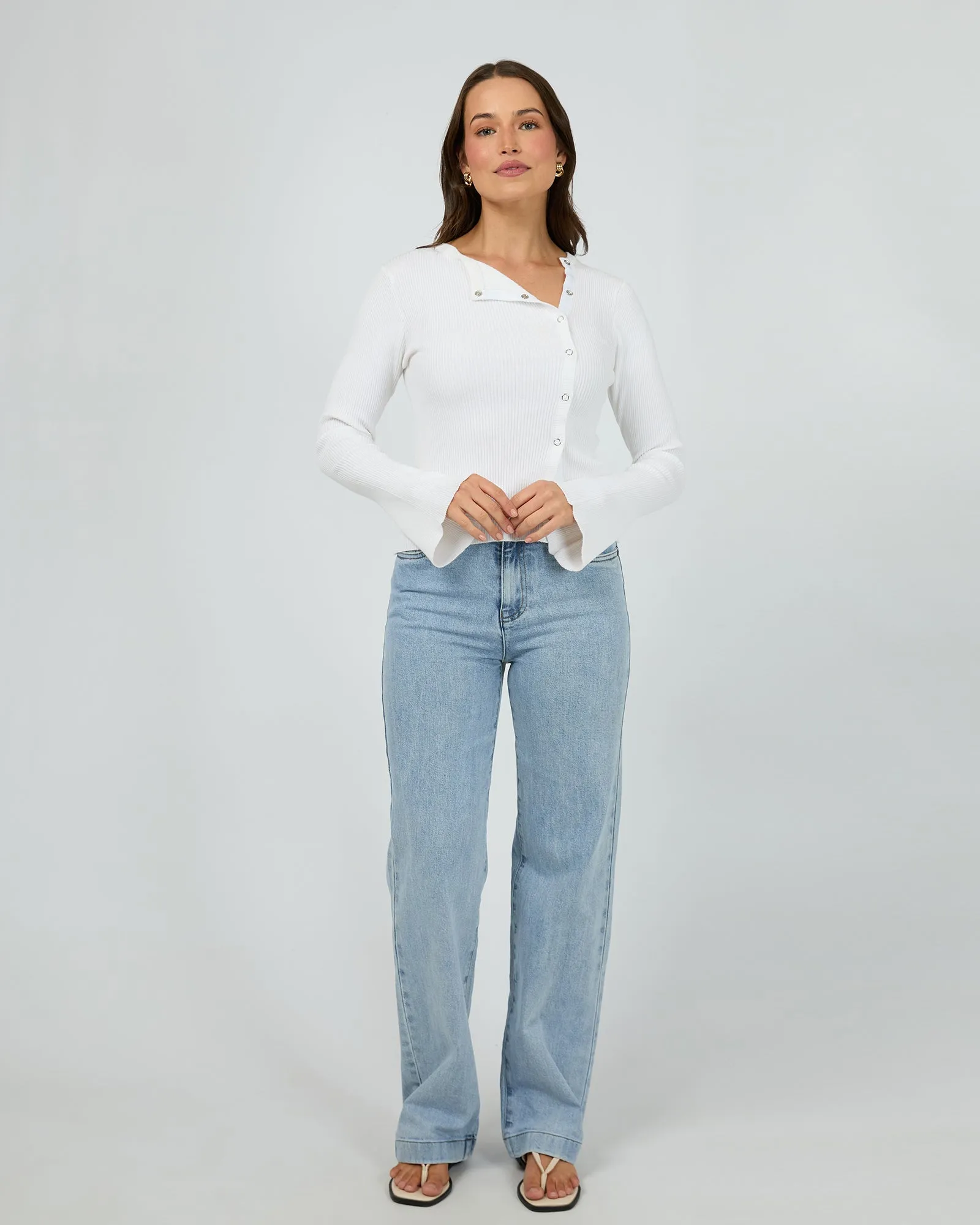 Marleigh Knit Long Sleeve White