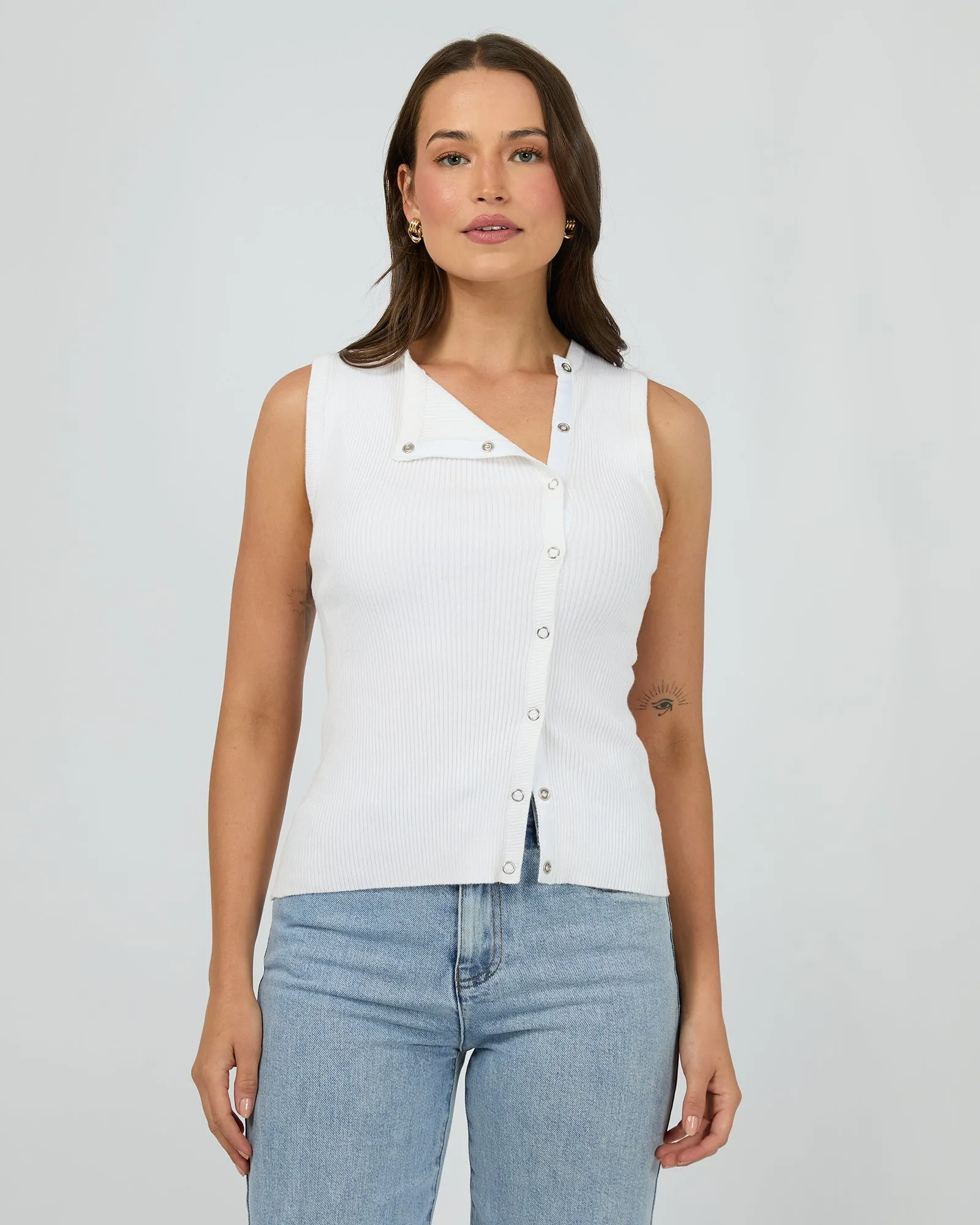 Marleigh Knit Tank White