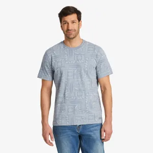 Men's Beach Woodblock Pattern Short Sleeve Allover Printed Crusher Tee LIFE IS GOOD