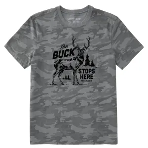 Men's Buck Stops Here Short Sleeve Allover Printed Crusher Tee LIFE IS GOOD
