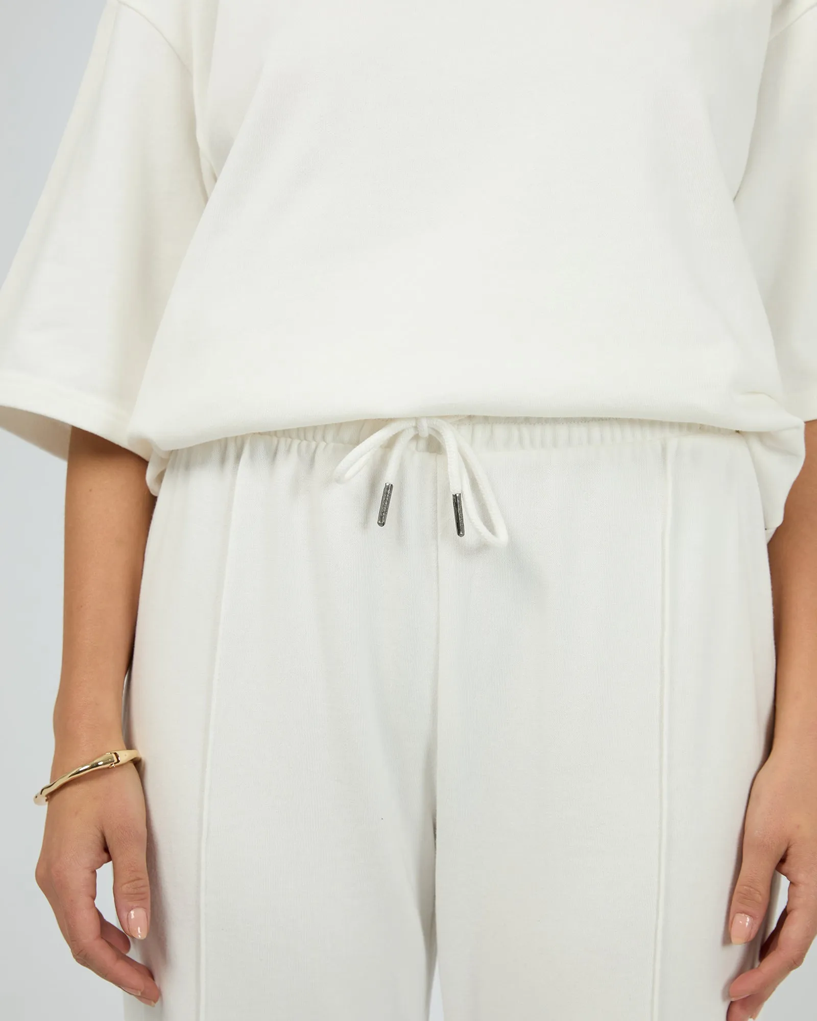 Nara Wide Leg Trackpant Vintage White
