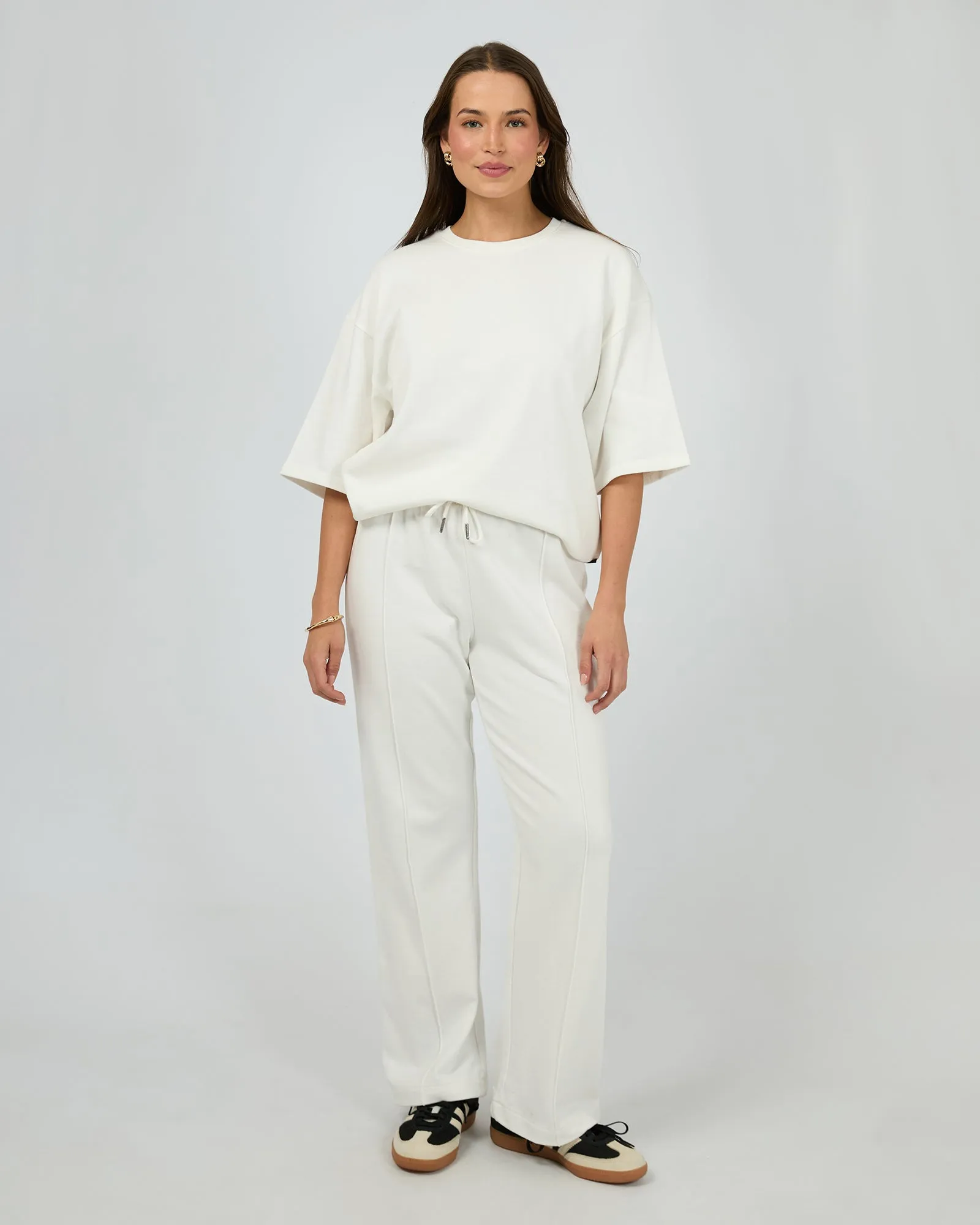 Nara Wide Leg Trackpant Vintage White