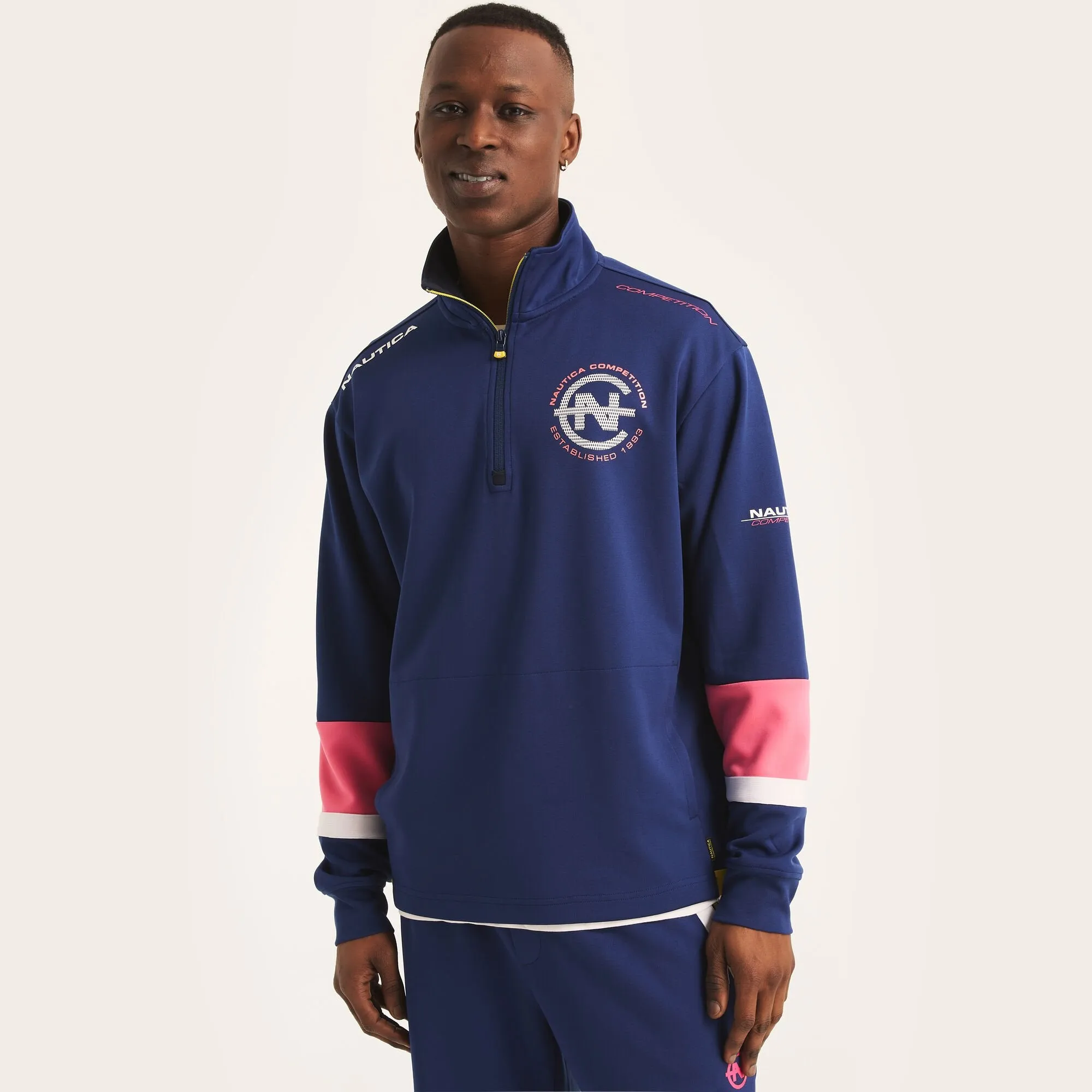 Nautica Mens Competition Sustainably Crafted Half-Zip Sweatshirt