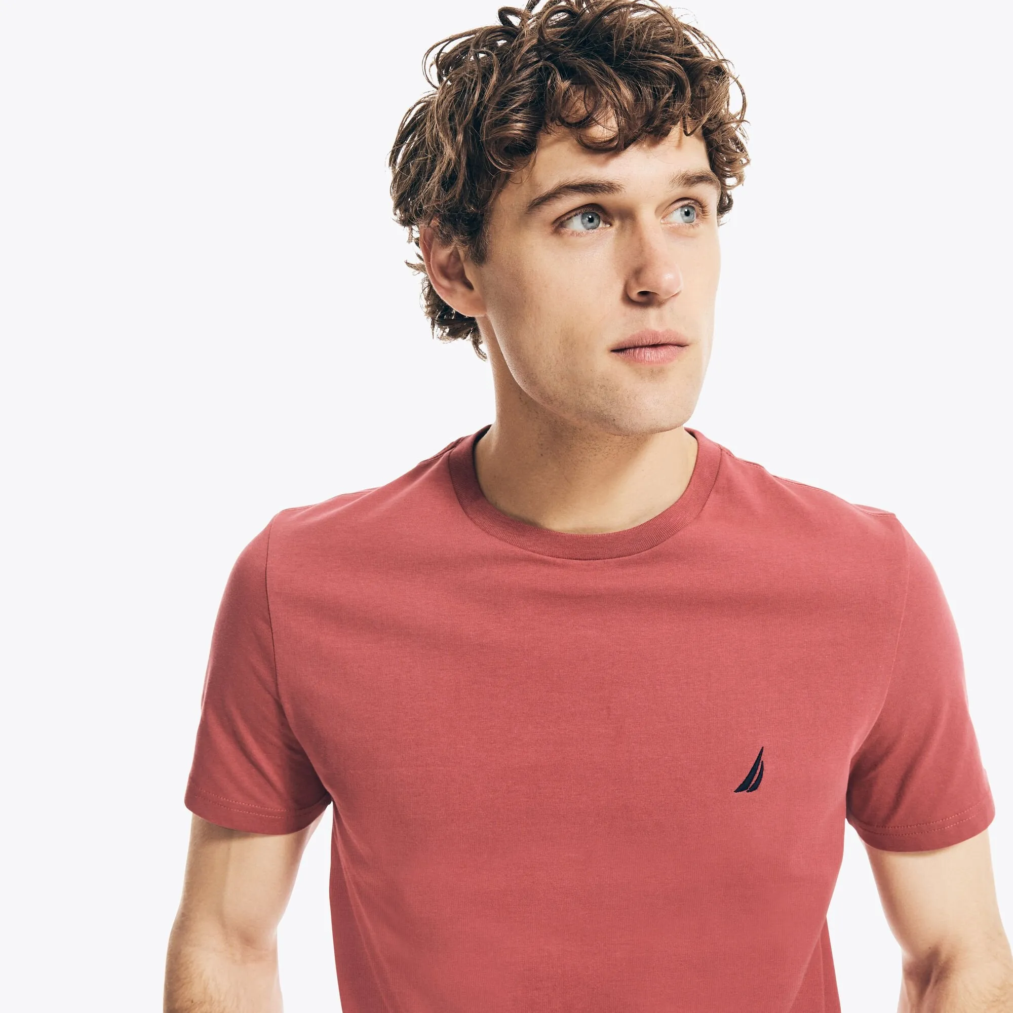 Nautica Mens Solid Crewneck T-Shirt