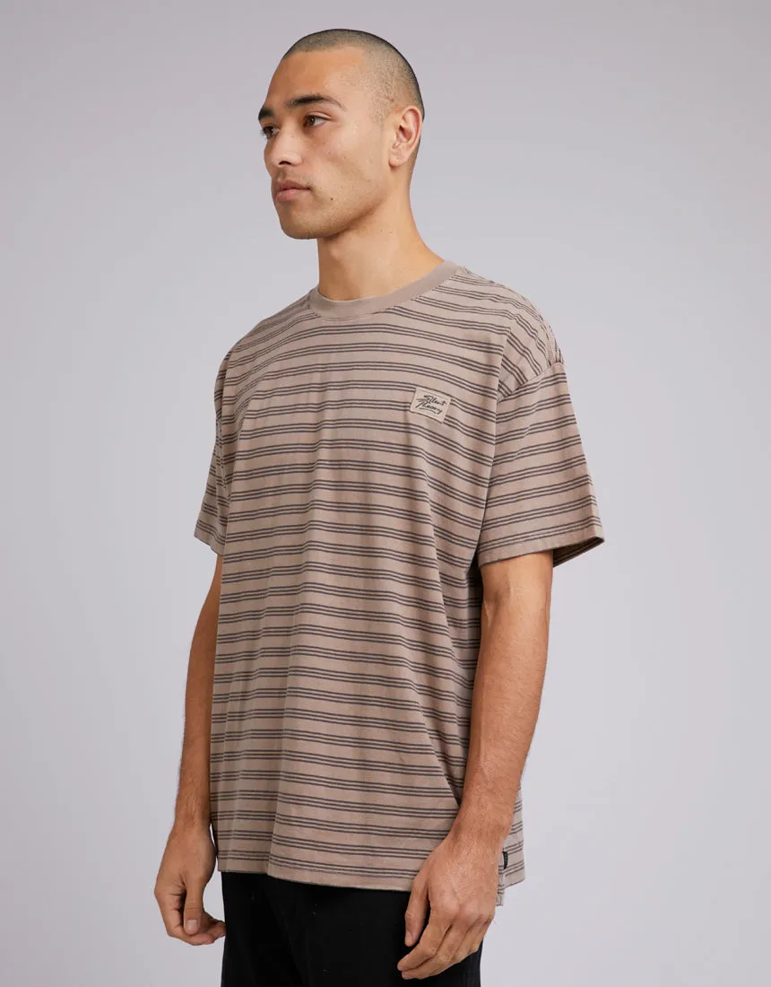 Overdyed Stripe Tee Mushroom