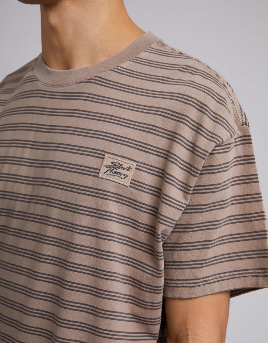 Overdyed Stripe Tee Mushroom