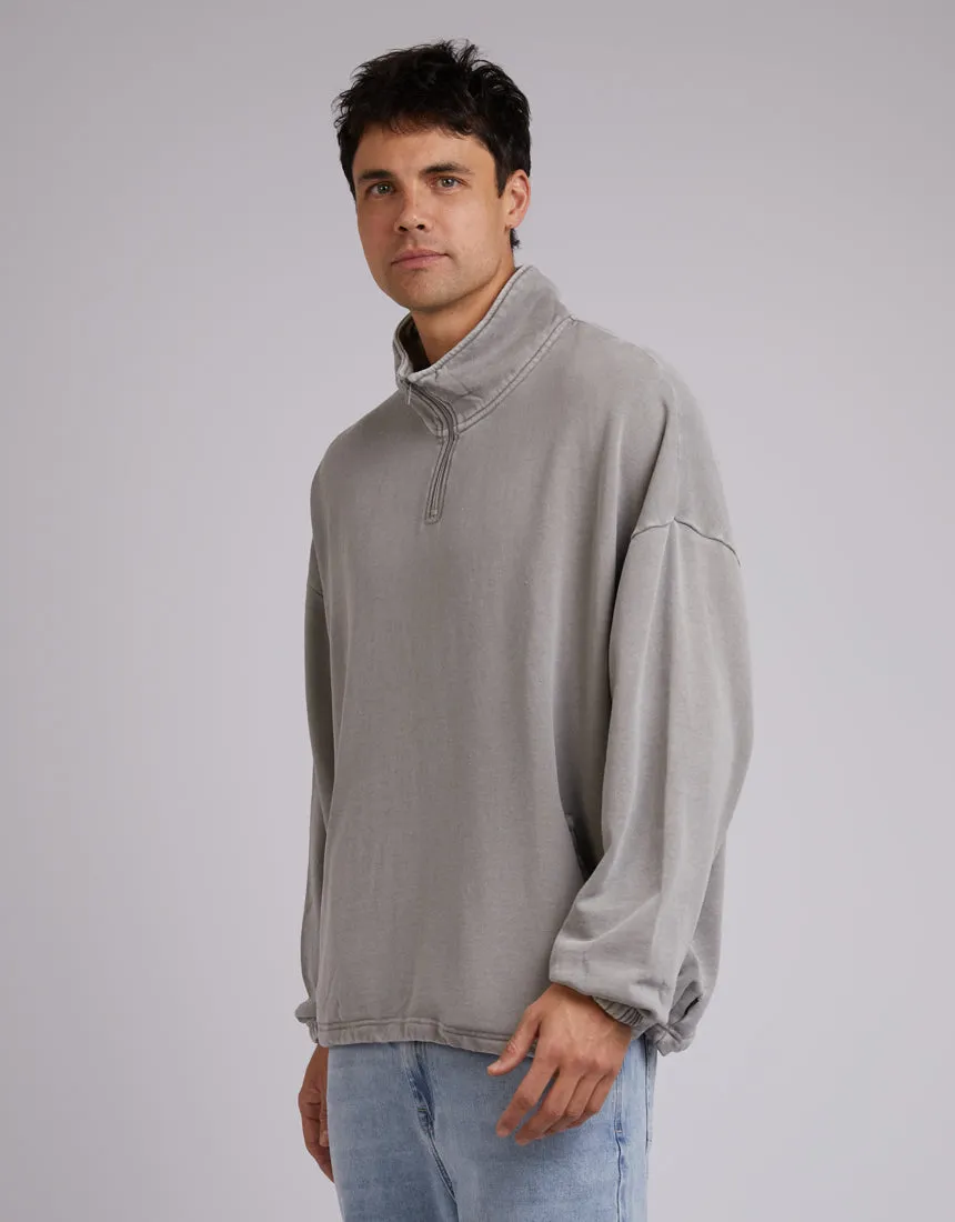 Oversized 1/4 Zip Jumper Grey