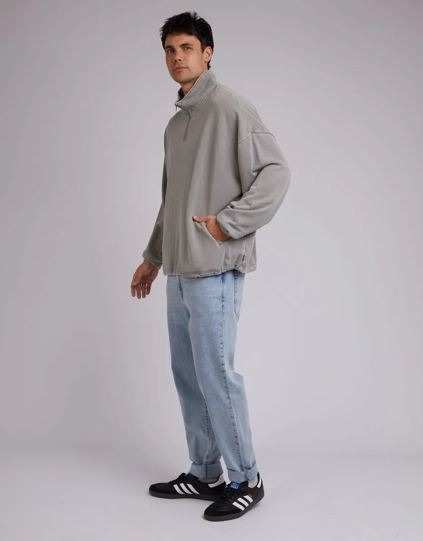 Oversized 1/4 Zip Jumper Grey