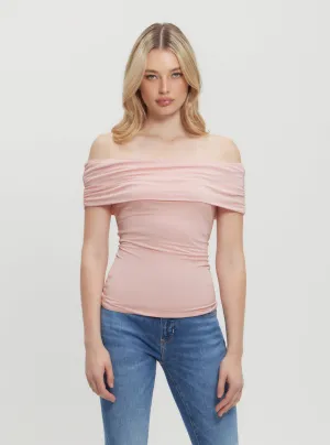 Pink Charlotte Off Shoulder Top Guess
