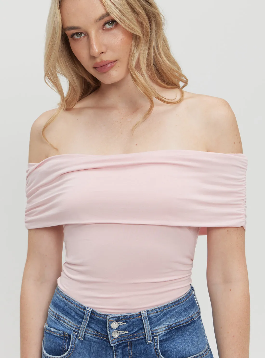 Pink Charlotte Off Shoulder Top Guess