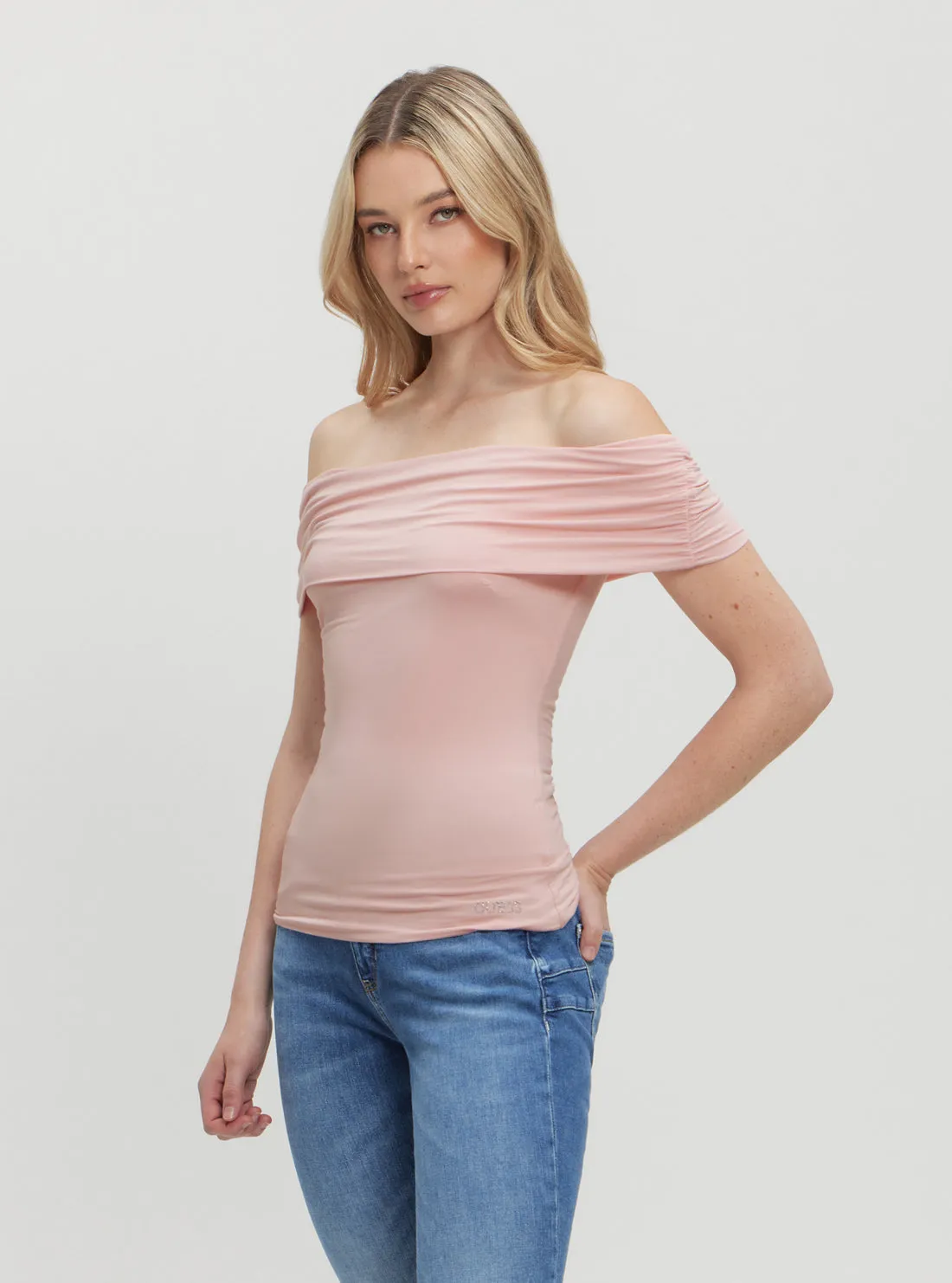Pink Charlotte Off Shoulder Top Guess