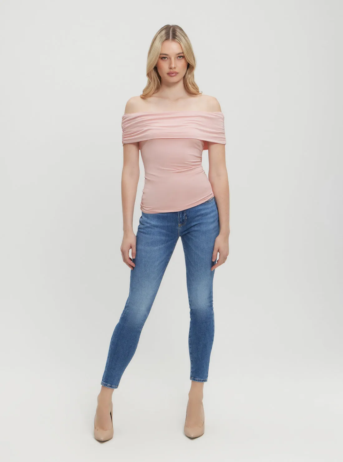 Pink Charlotte Off Shoulder Top Guess