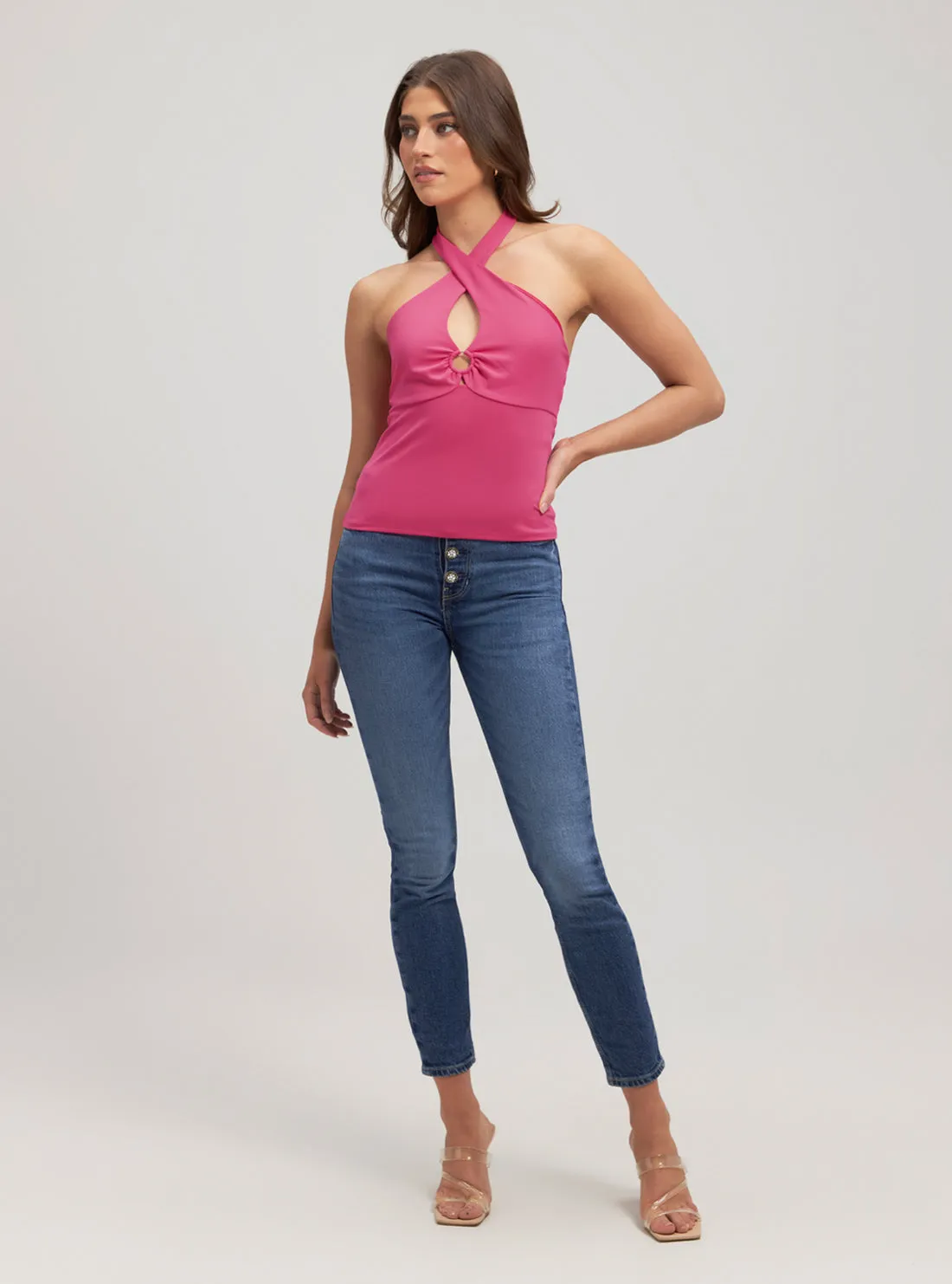 Pink Halter Kamia Top Guess