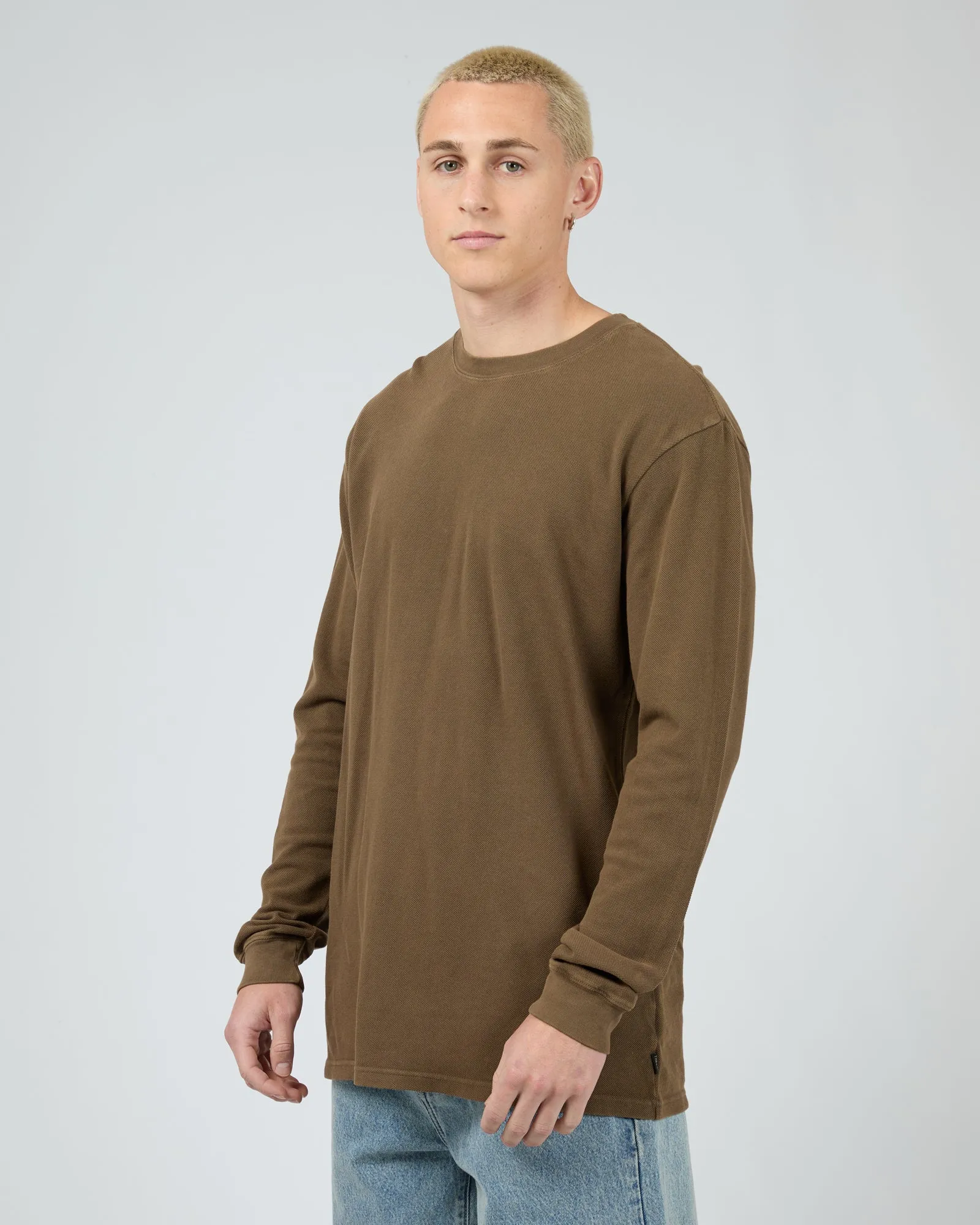 Pique Long Sleeve Khaki