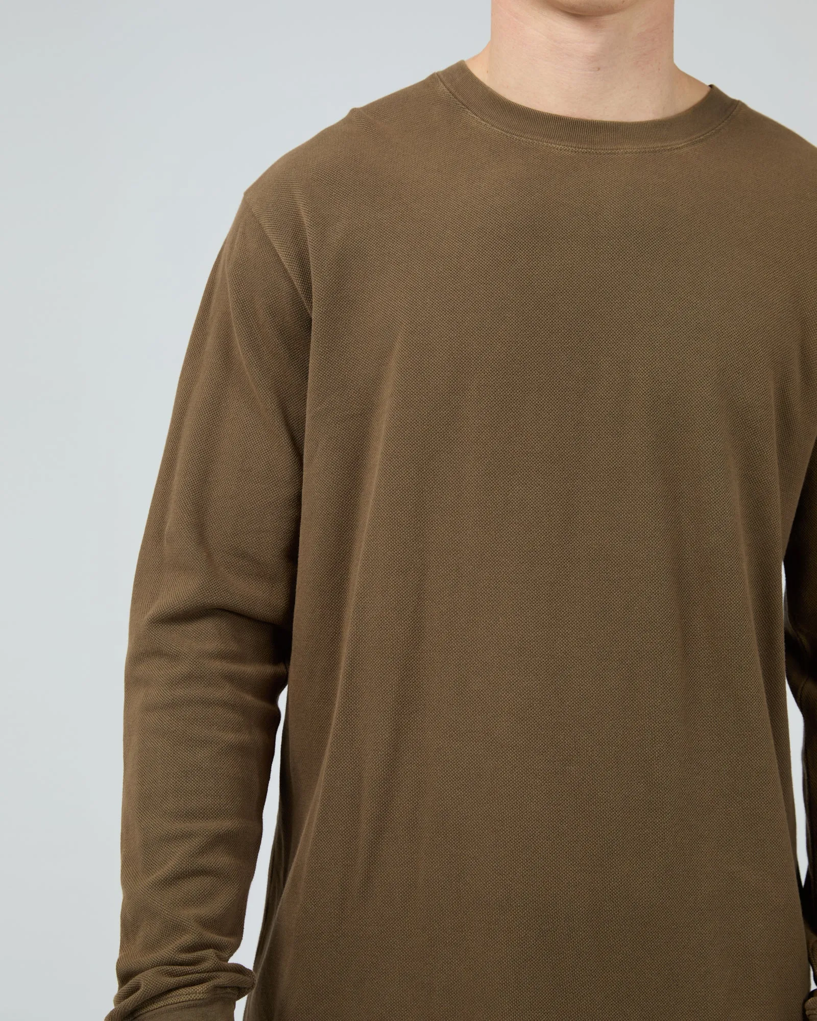 Pique Long Sleeve Khaki