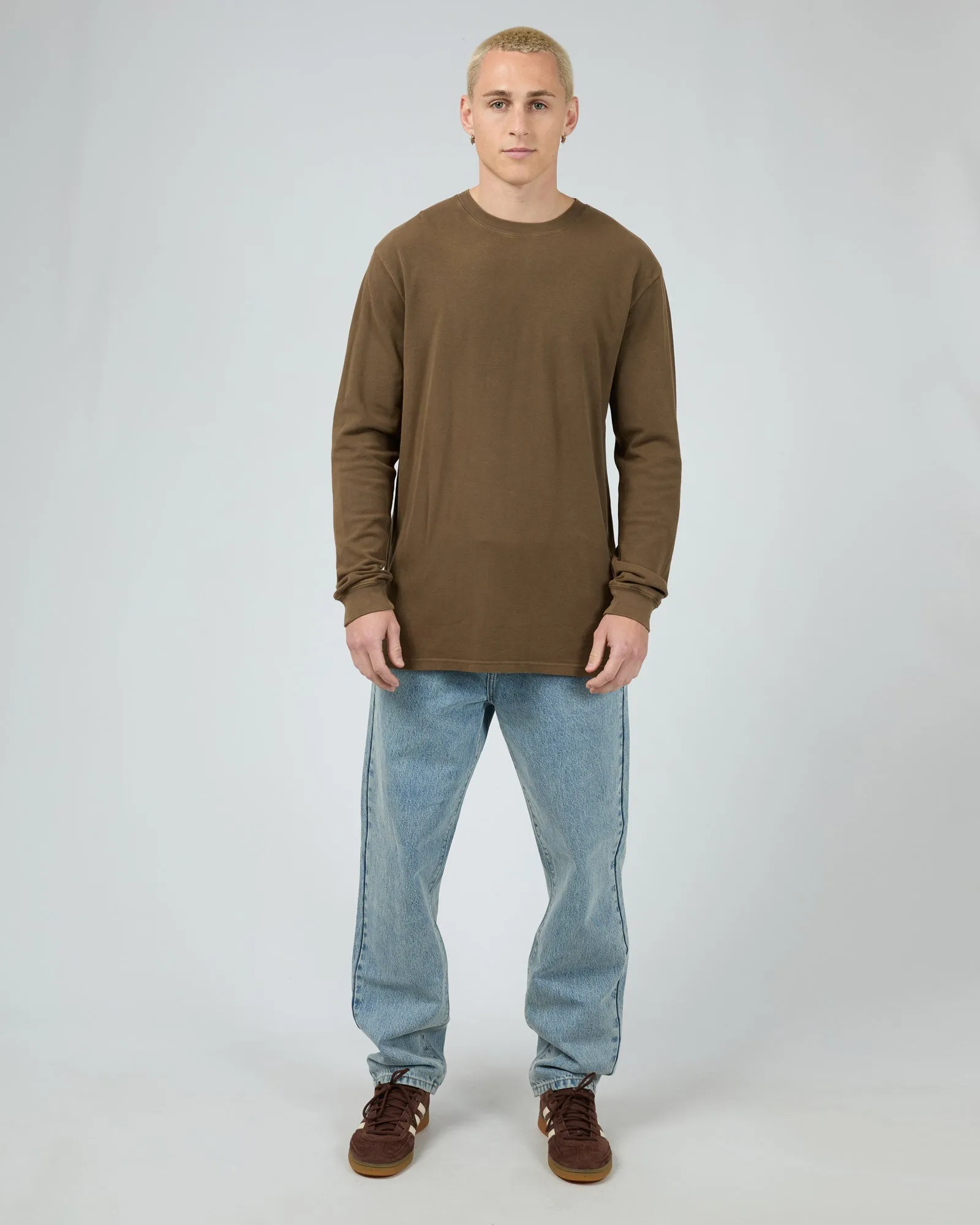 Pique Long Sleeve Khaki