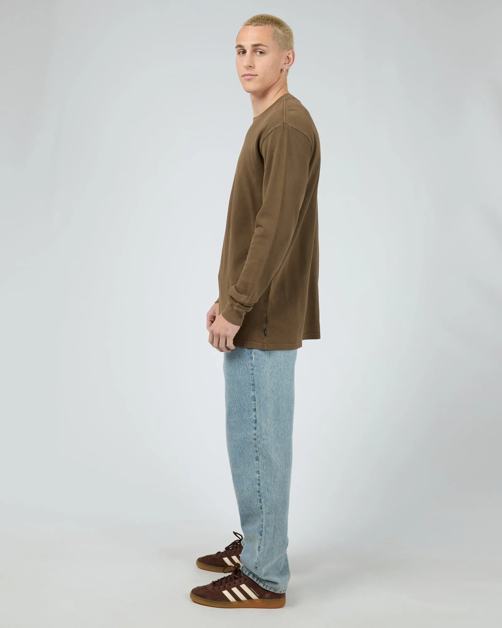Pique Long Sleeve Khaki