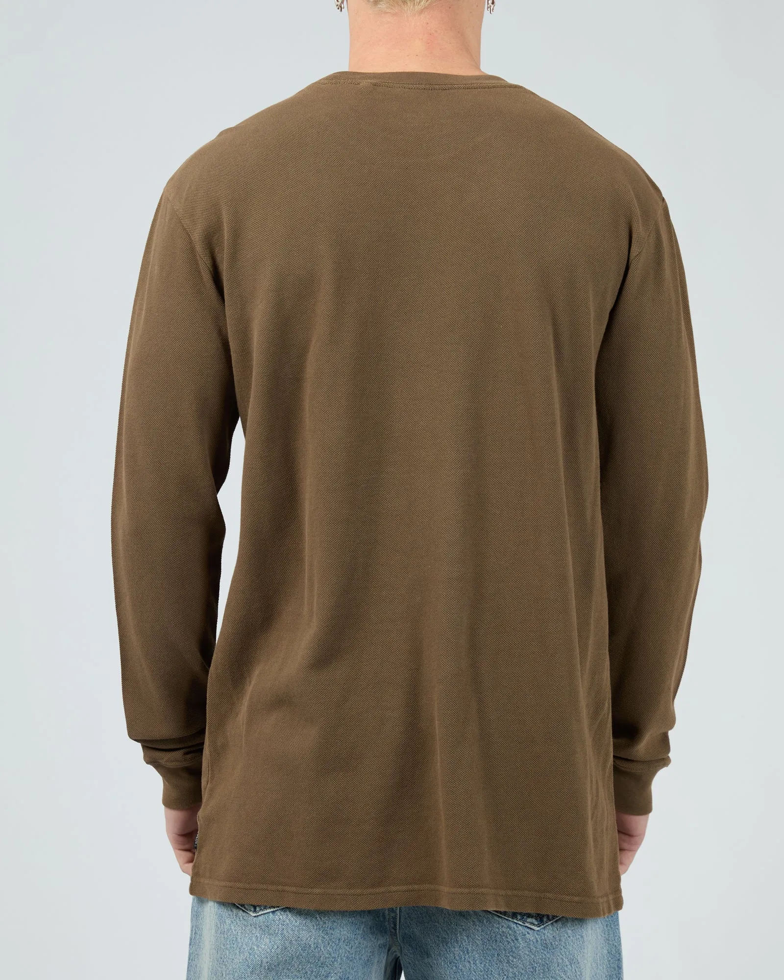 Pique Long Sleeve Khaki