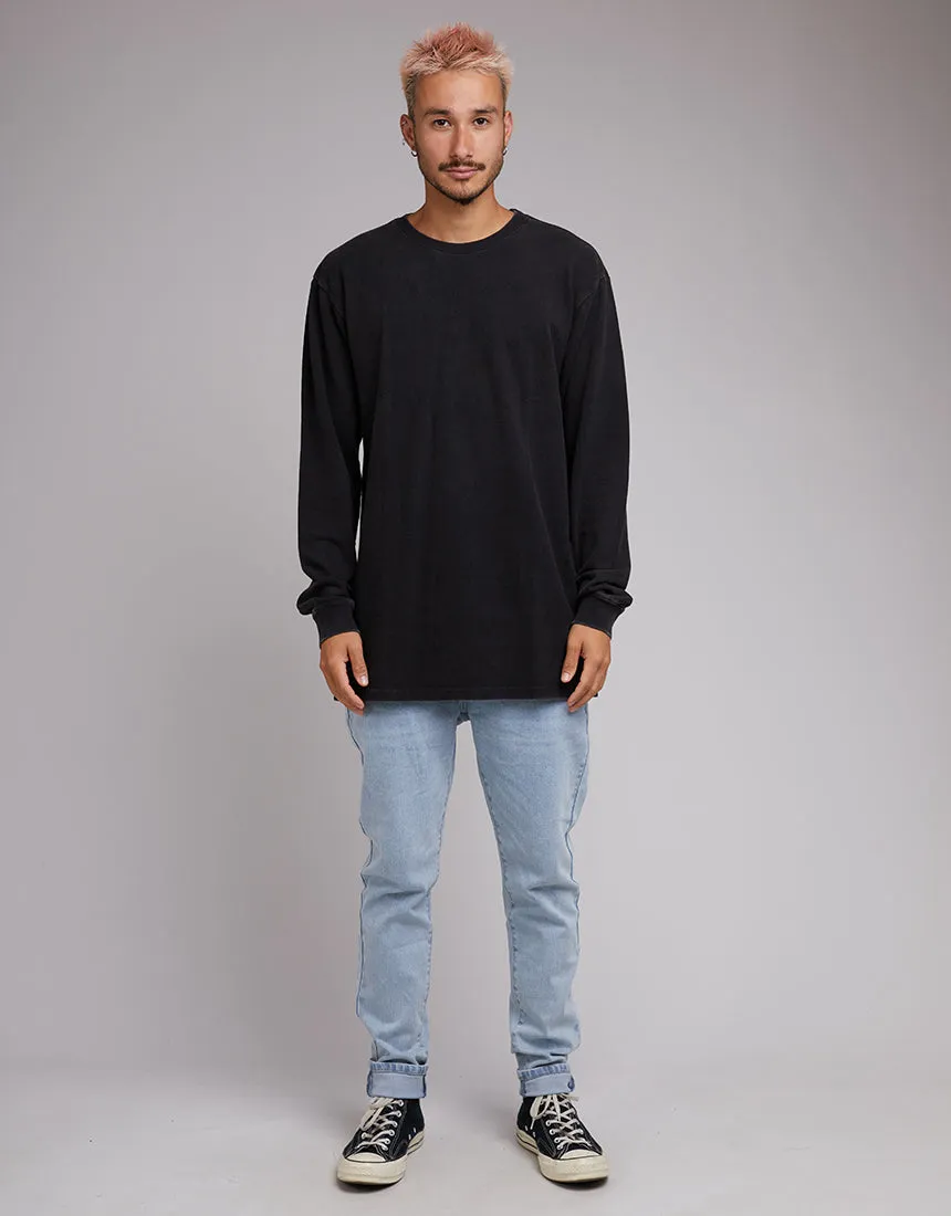 Pique Long Sleeve Washed Black