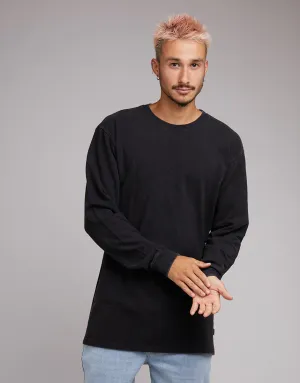 Pique Long Sleeve Washed Black