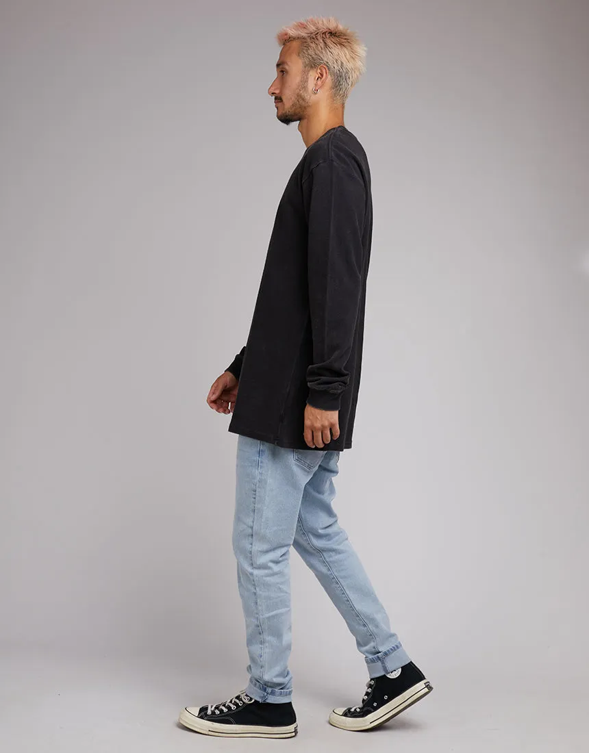 Pique Long Sleeve Washed Black