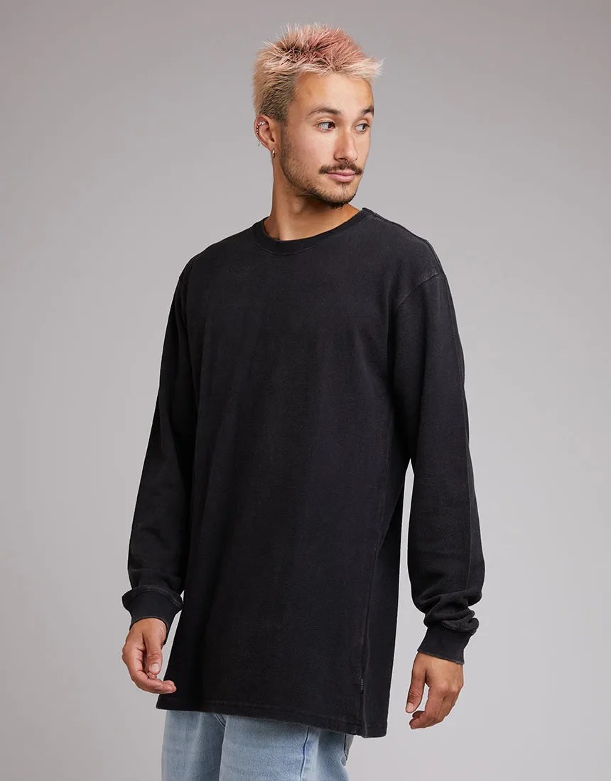 Pique Long Sleeve Washed Black