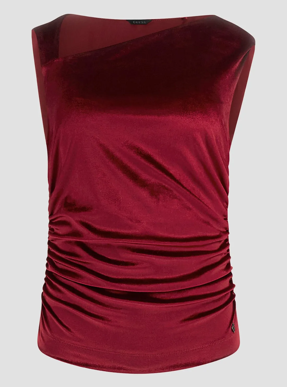 Red Janet Asymmetric Neck Top Guess