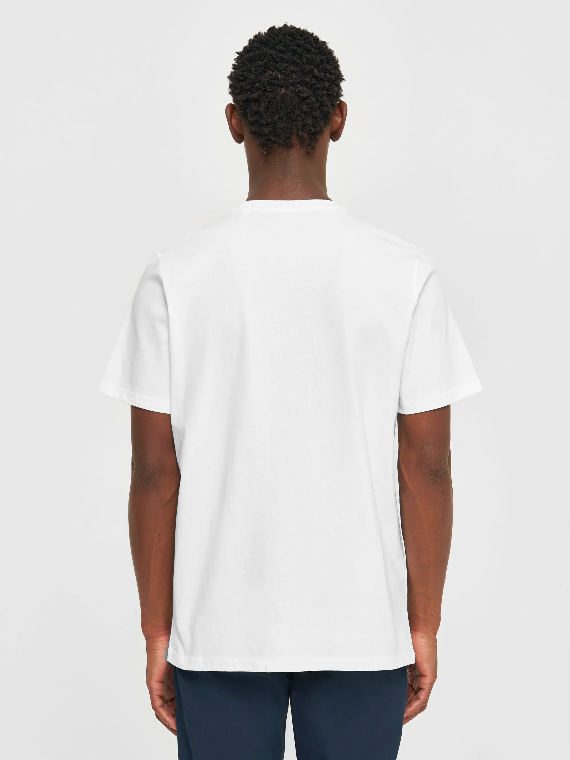 Regular fit Badge t-shirt - Bright White Knowledge Cotton